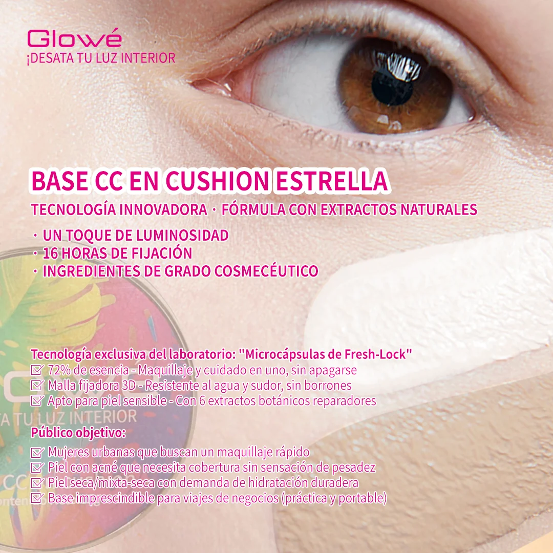 Cushion CC Cream | Ligero, Cobertura Natural, Iluminador y Hidratante con Protección UV
